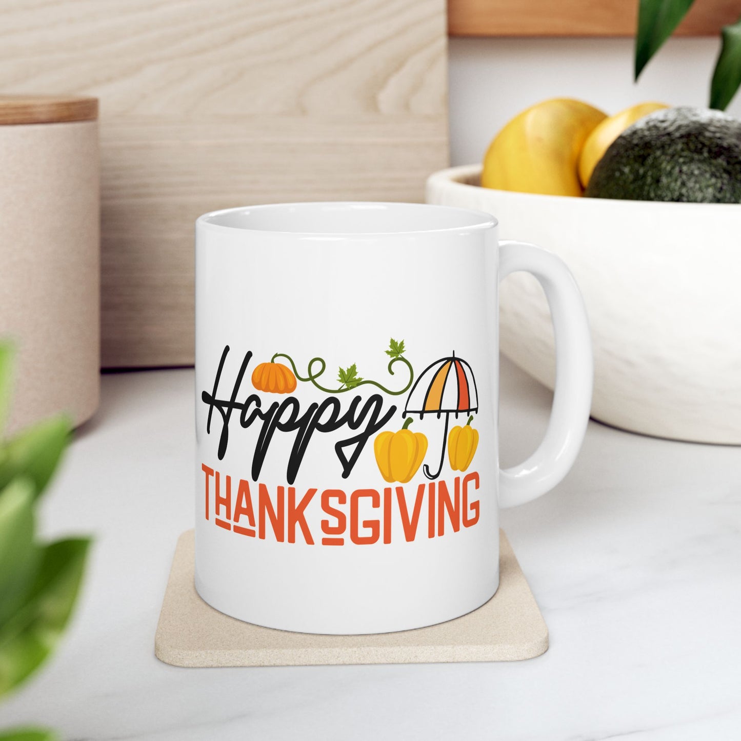 Happy Thanksgiving | Ceramic Mug, (11oz, 15oz)