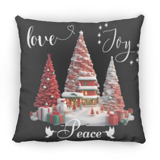 18x18 love joy peace (990 x 514.35 mm) pillow ZP18 Large Square Pillow