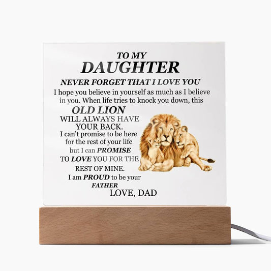 To My Daughter | Printed Square Acrylic Plaque