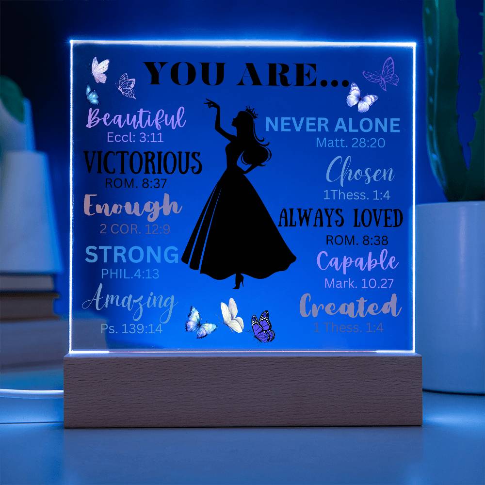 "Never Forget Who You are" ,Acrylic Nightlight, gift ideas, Best Gift Ideas to daughter ,Christmas Gift