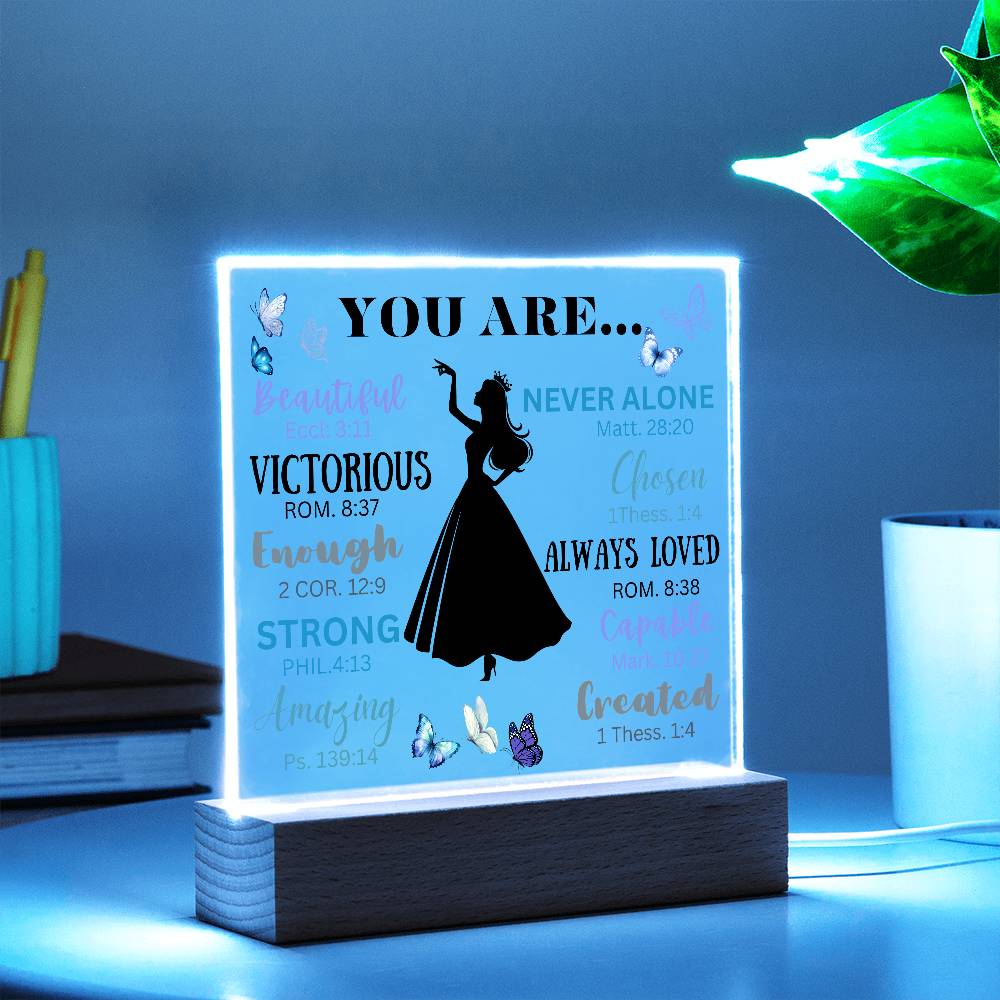 "Never Forget Who You are" ,Acrylic Nightlight, gift ideas, Best Gift Ideas to daughter ,Christmas Gift