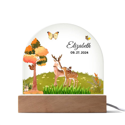 Acrylic personalized night lamp, Animals acrylic night light, Mom and Daughter gift, gift to new mom,  gift to new born child, gift to new mom