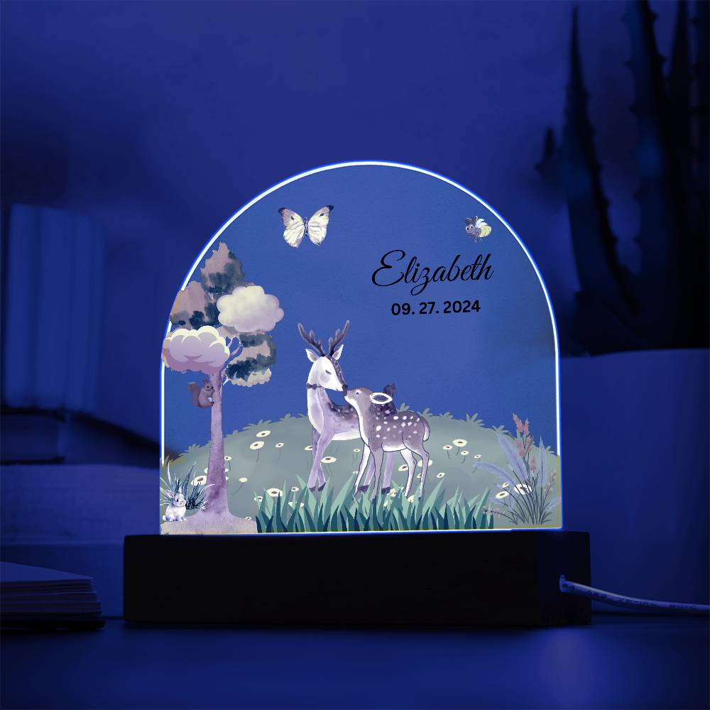 Acrylic personalized night lamp, Animals acrylic night light, Mom and Daughter gift, gift to new mom,  gift to new born child, gift to new mom