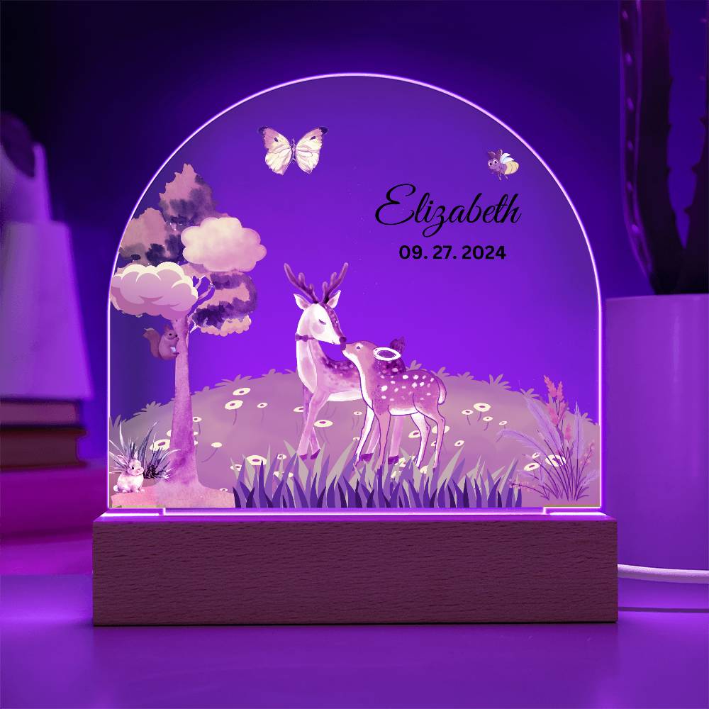 Acrylic personalized night lamp, Animals acrylic night light, Mom and Daughter gift, gift to new mom,  gift to new born child, gift to new mom