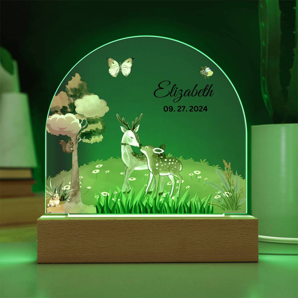 Acrylic personalized night lamp, Animals acrylic night light, Mom and Daughter gift, gift to new mom,  gift to new born child, gift to new mom