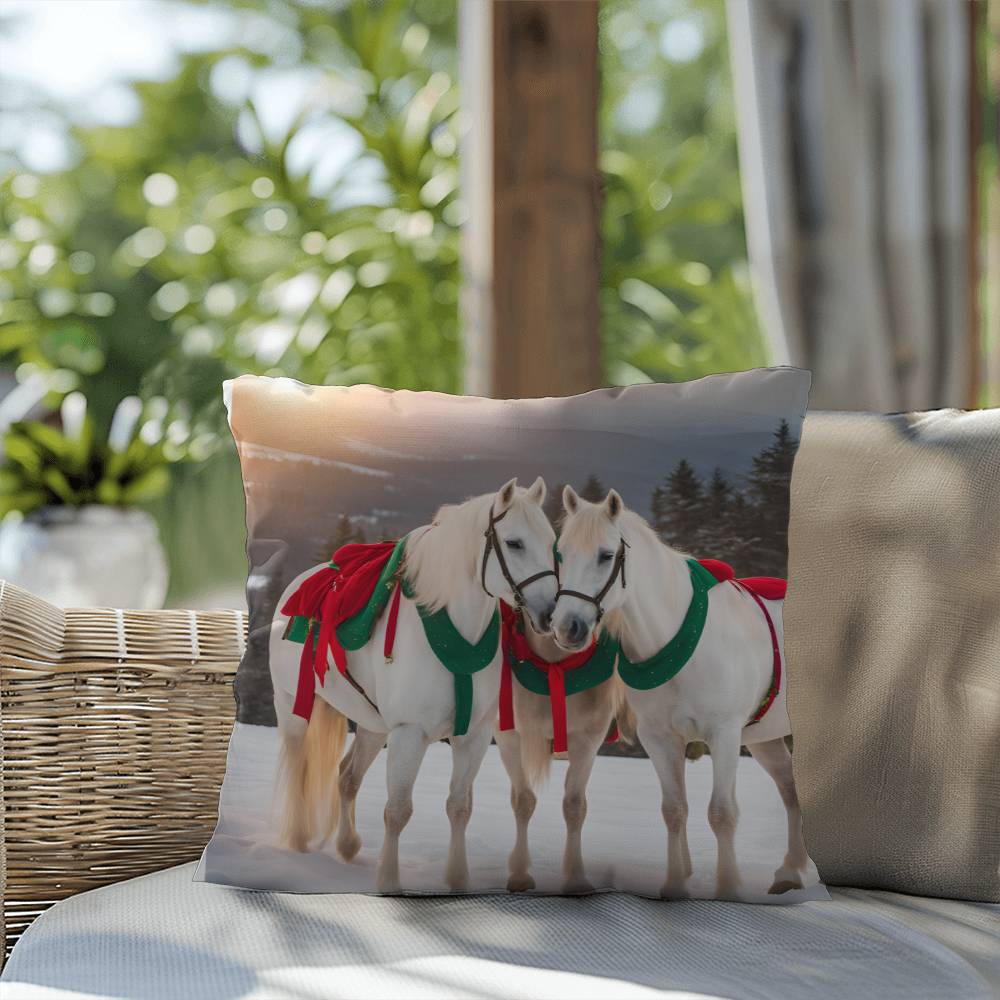 Christmas and  Festive Horse Animal  Decorative Throw Pillow