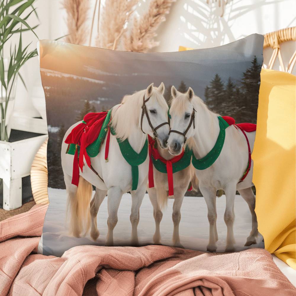 Christmas and  Festive Horse Animal  Decorative Throw Pillow