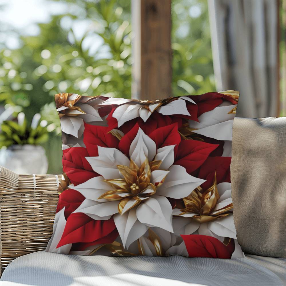 Holliday & Festive, Christmas Pillow with Insert ,In door Out Door Christmas Throw Pillow