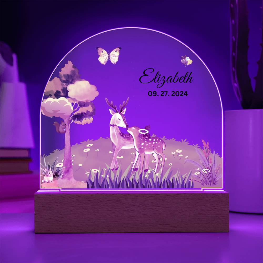 Acrylic personalized night lamp, Animals acrylic night light, Mom and Daughter gift, gift to new mom,  gift to new born child, gift to new mom