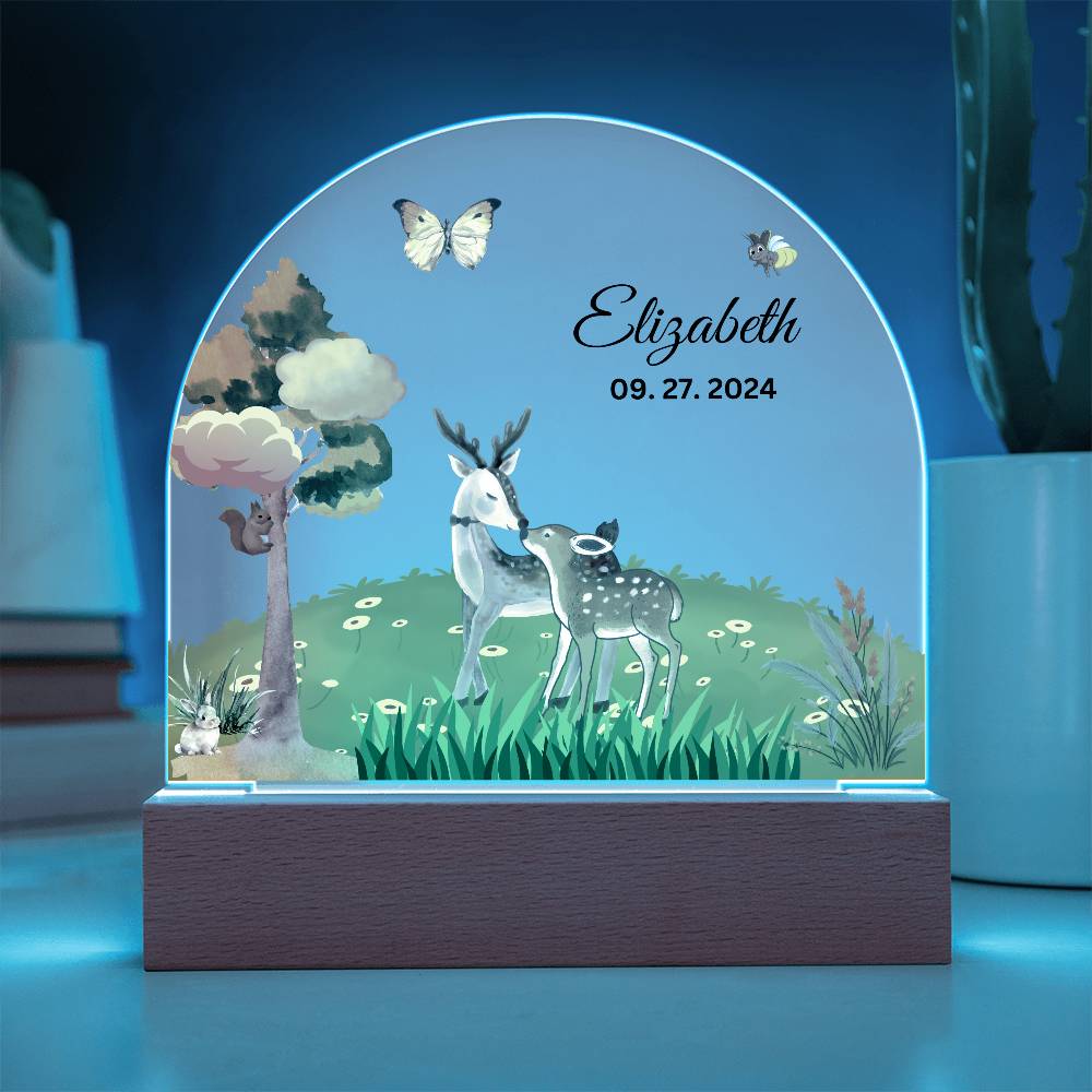 Acrylic personalized night lamp, Animals acrylic night light, Mom and Daughter gift, gift to new mom,  gift to new born child, gift to new mom