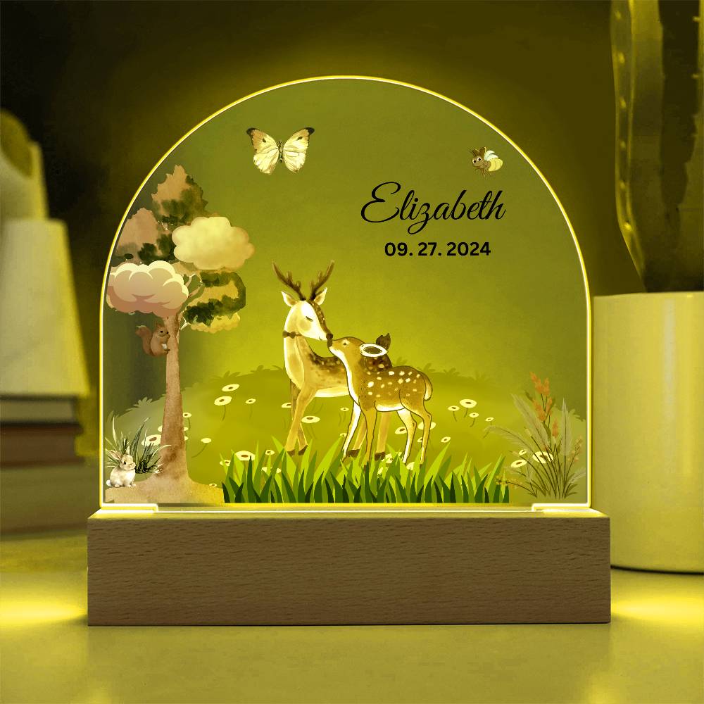 Acrylic personalized night lamp, Animals acrylic night light, Mom and Daughter gift, gift to new mom,  gift to new born child, gift to new mom