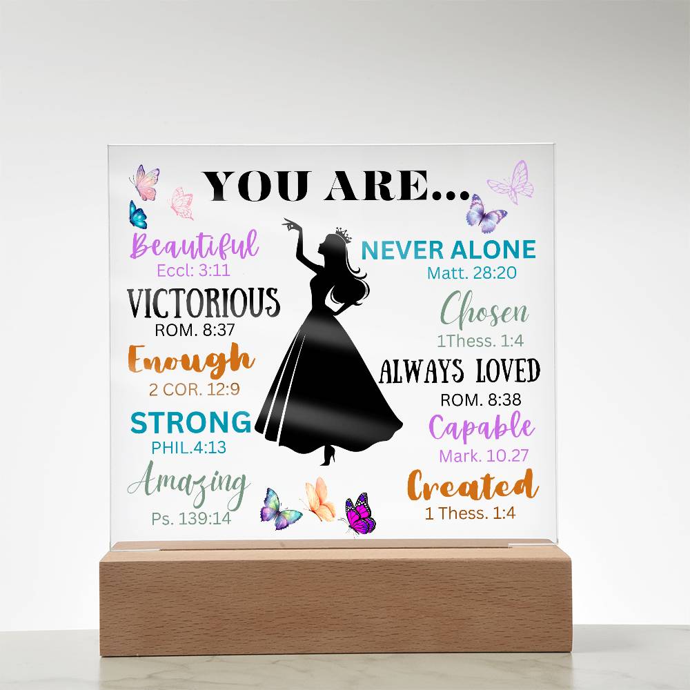 "Never Forget Who You are" ,Acrylic Nightlight, gift ideas, Best Gift Ideas to daughter ,Christmas Gift