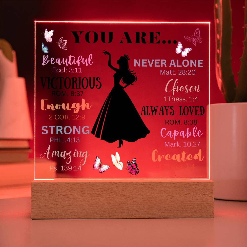 "Never Forget Who You are" ,Acrylic Nightlight, gift ideas, Best Gift Ideas to daughter ,Christmas Gift